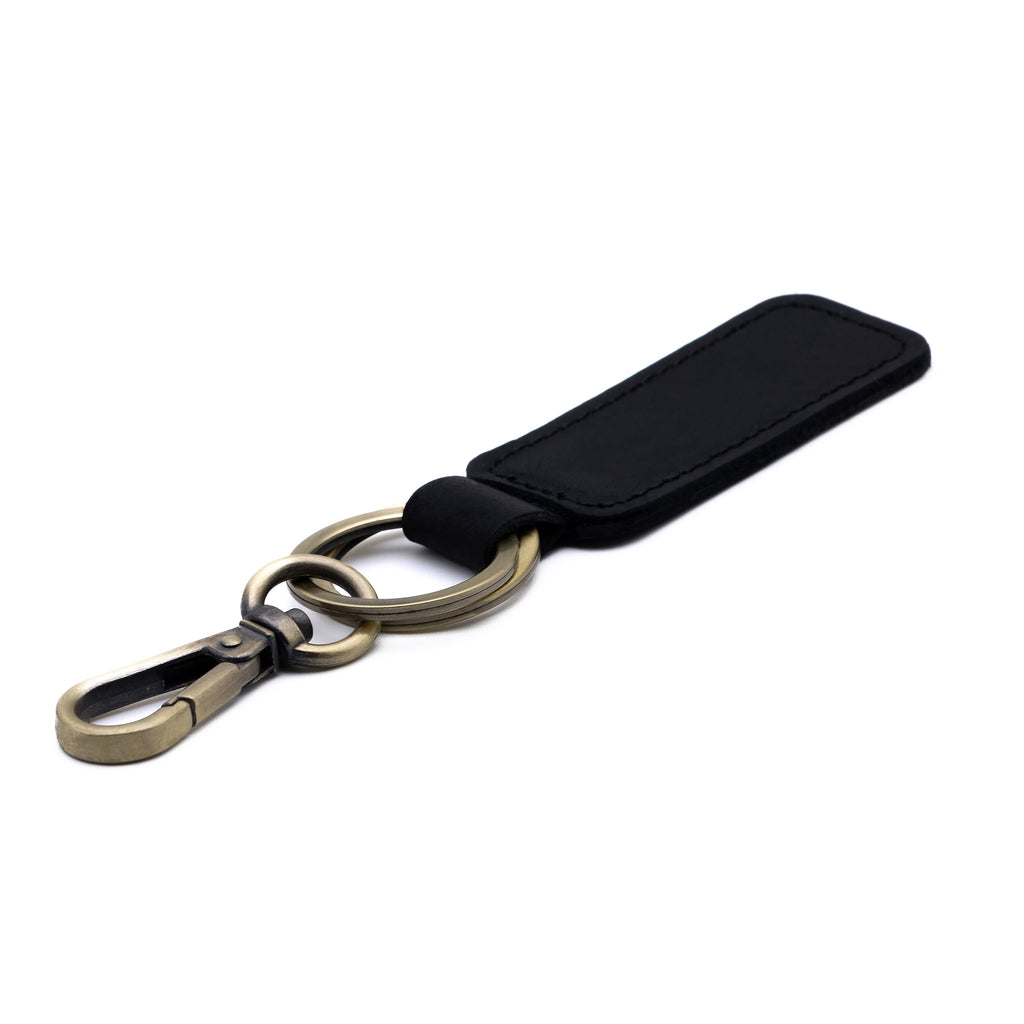 HELO Portachiavi Auto Uomo Donna in Vera Pelle con Moschettone Robusto - Design Minimal e Resistente per Uso Quotidiano e Regalo