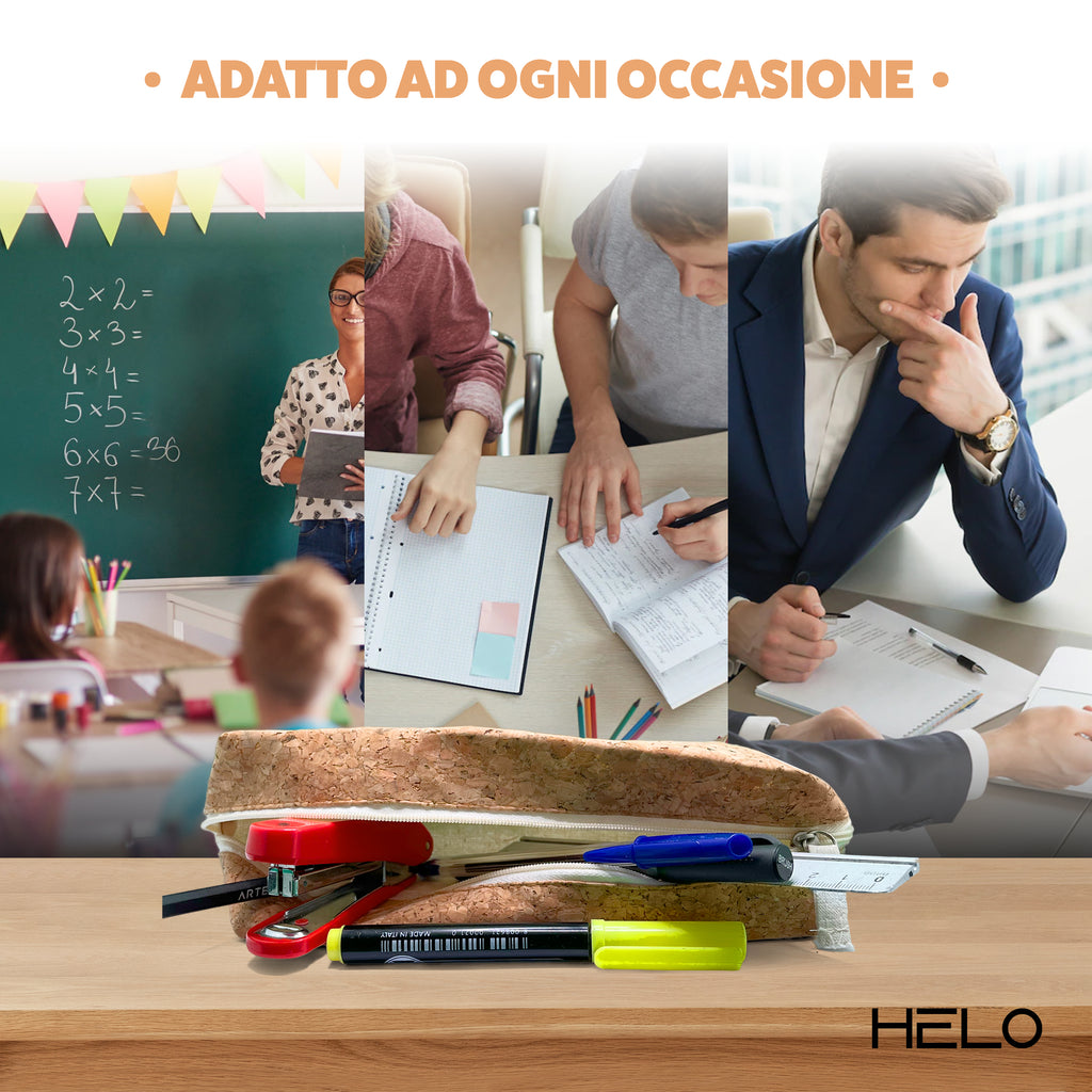 HELO Astuccio Piccolo Scuola Media e Superiore - Ecologico Portapenne 1 Scomparto