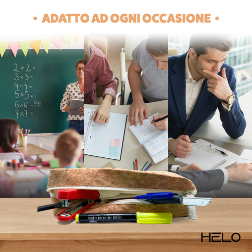 HELO Astuccio Piccolo Scuola Media e Superiore - Ecologico Portapenne 1 Scomparto