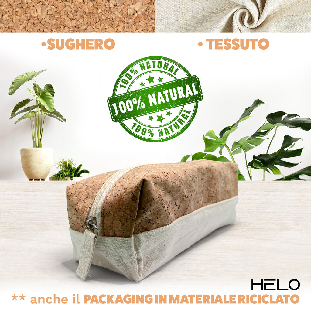 HELO Astuccio Piccolo Scuola Media e Superiore - Ecologico Portapenne 1 Scomparto
