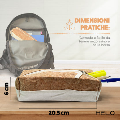 HELO Astuccio Piccolo Scuola Media e Superiore - Ecologico Portapenne 1 Scomparto
