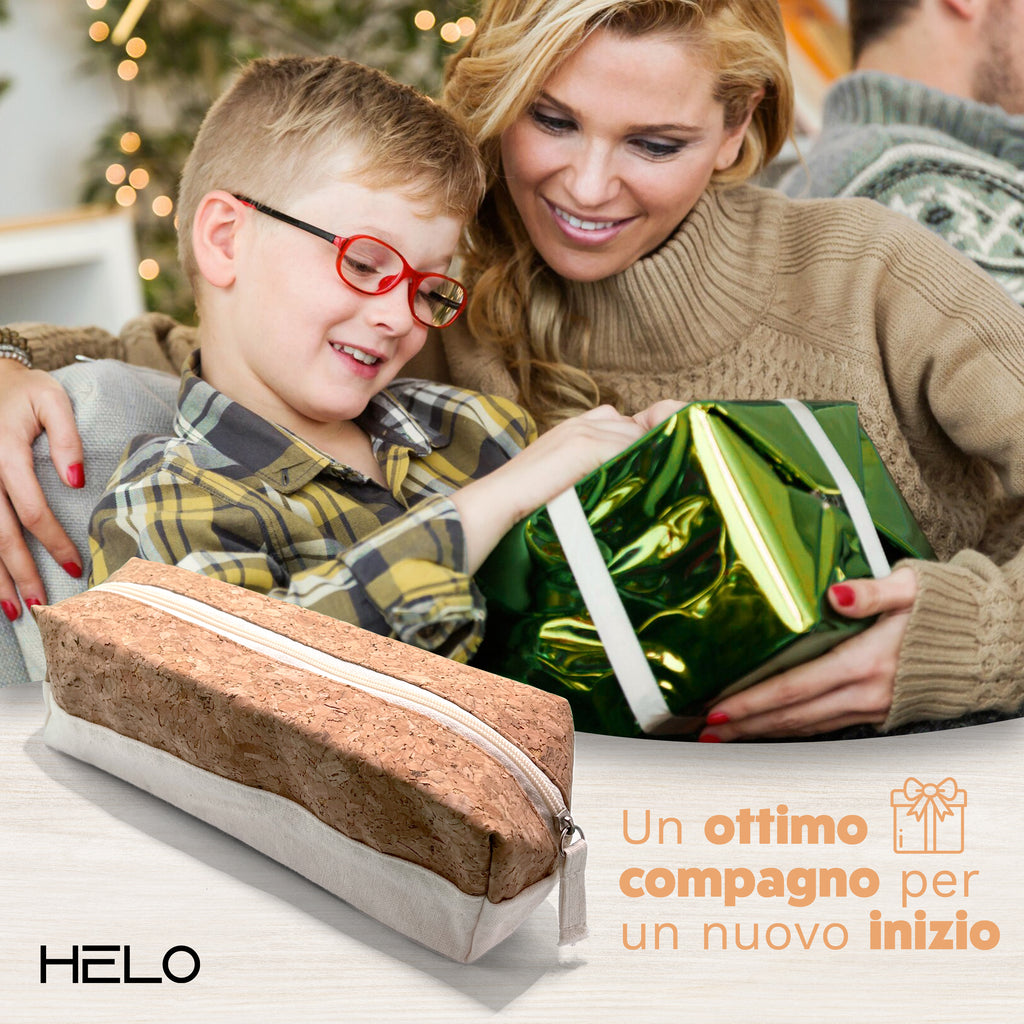 HELO Astuccio Piccolo Scuola Media e Superiore - Ecologico Portapenne 1 Scomparto