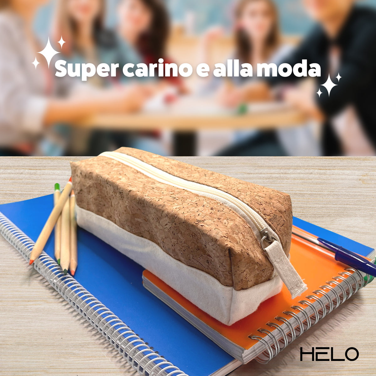HELO Astuccio Piccolo Scuola Media e Superiore - Ecologico Portapenne 1 Scomparto
