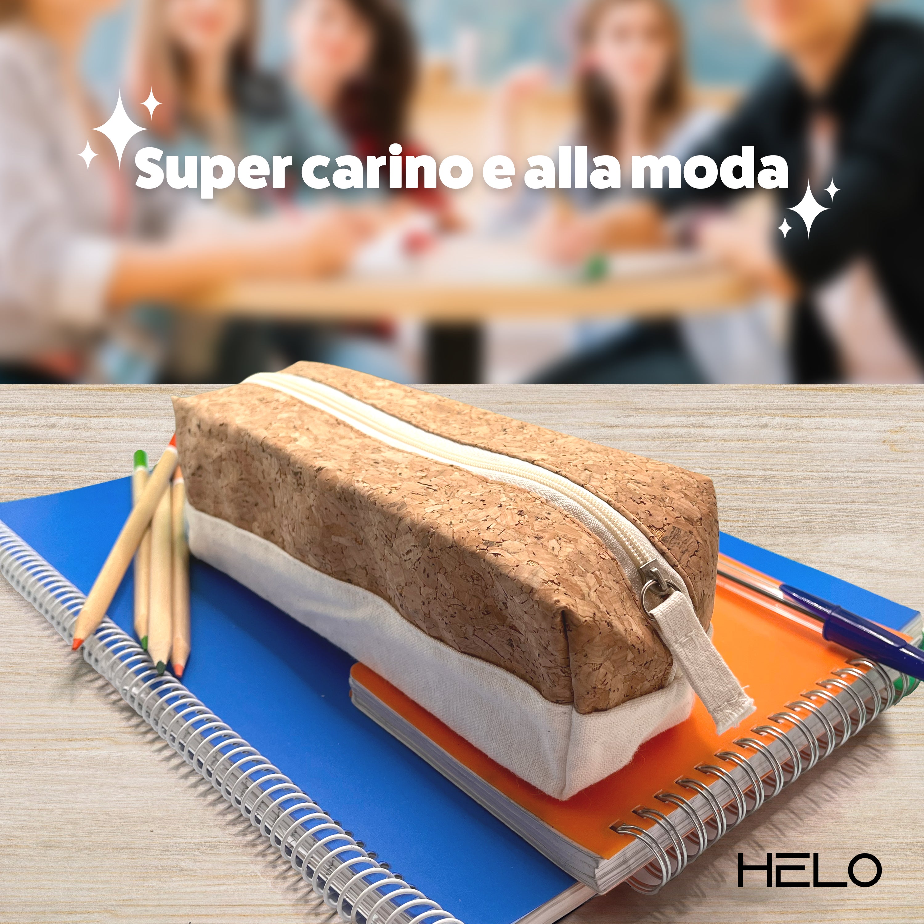 HELO Astuccio Piccolo Scuola Media e Superiore - Ecologico Portapenne 1 Scomparto