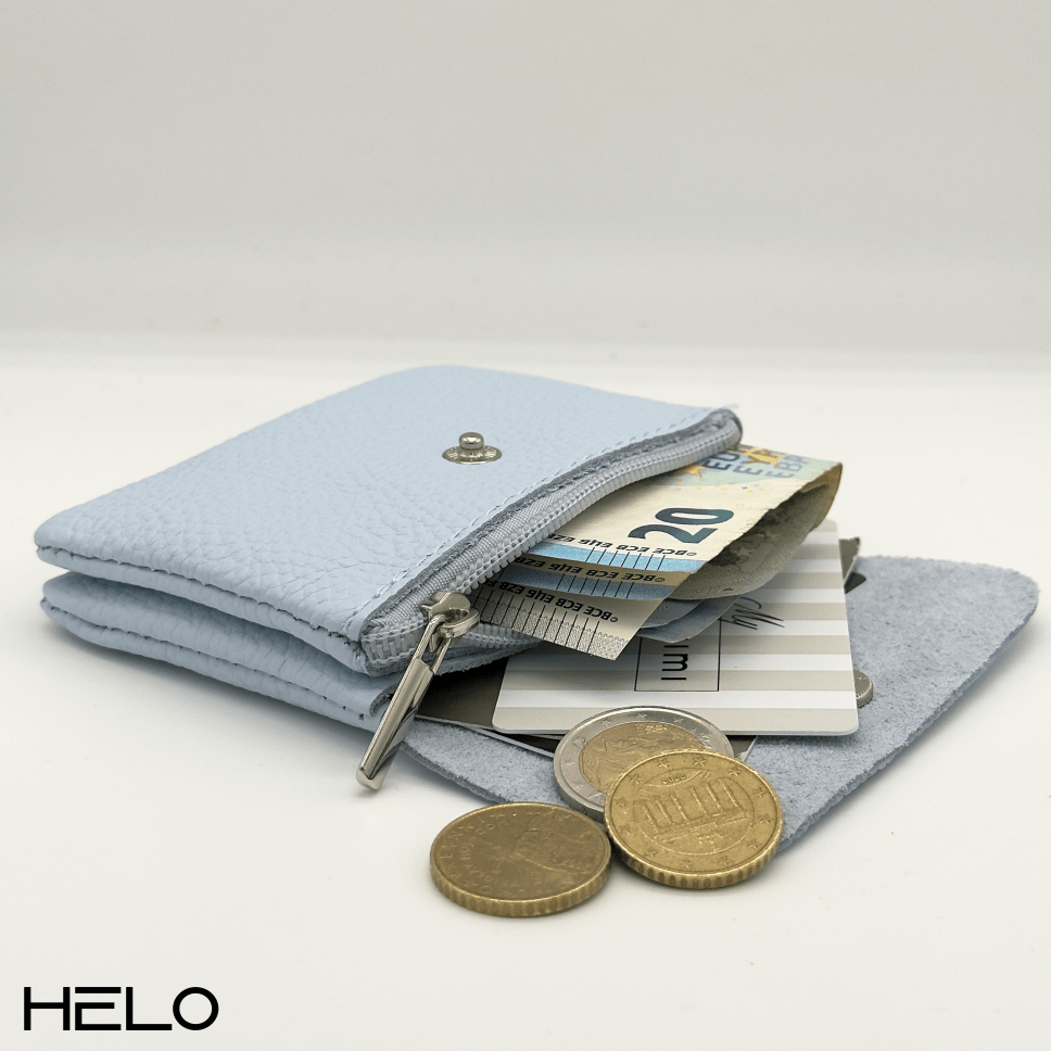 HELO Portamonete donna in Vera Pelle Made in Italy con Cerniera