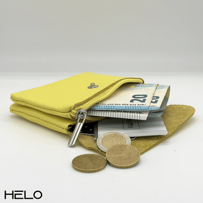 HELO Portamonete donna in Vera Pelle Made in Italy con Cerniera