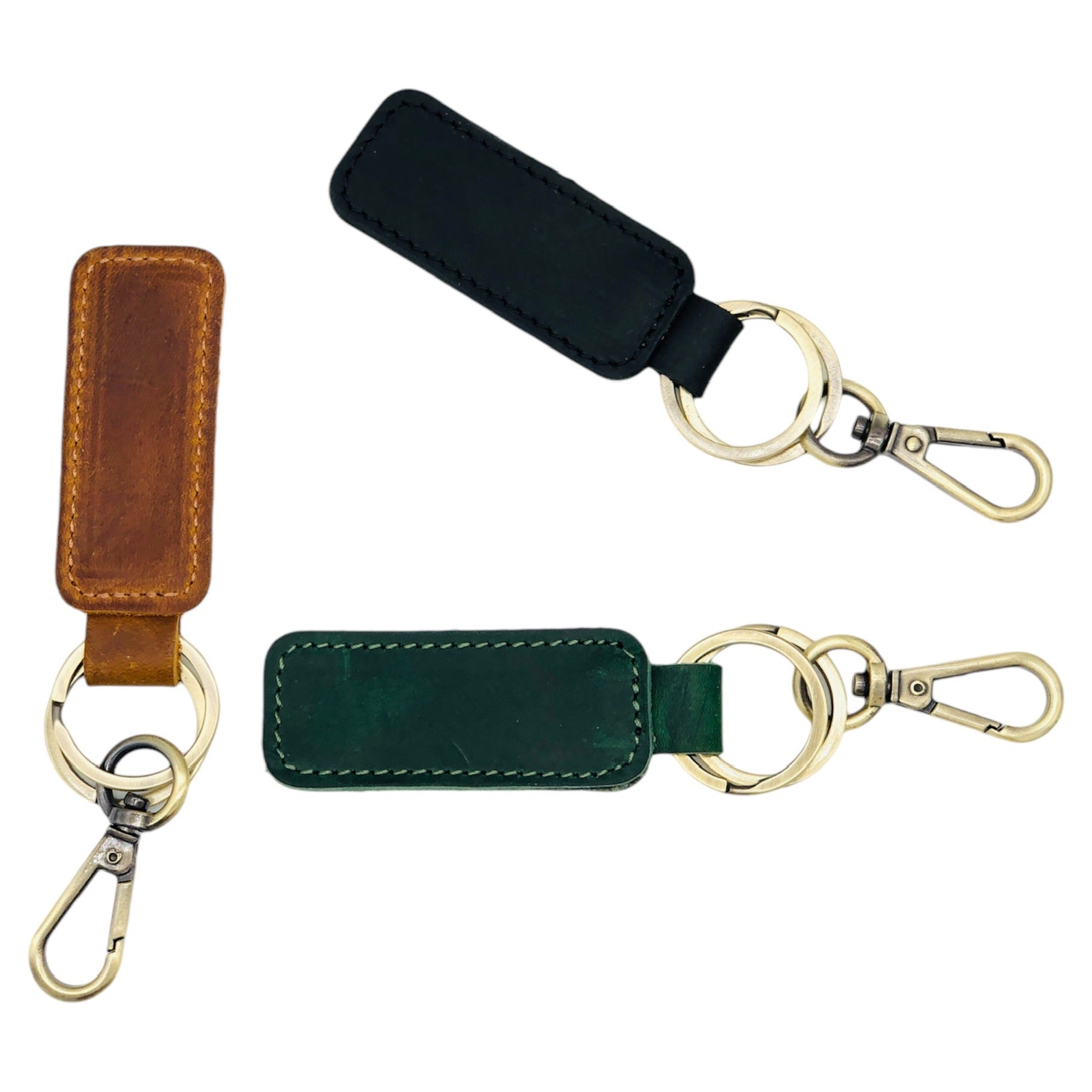 HELO Portachiavi Auto Uomo Donna in Vera Pelle con Moschettone Robusto - Design Minimal e Resistente per Uso Quotidiano e Regalo