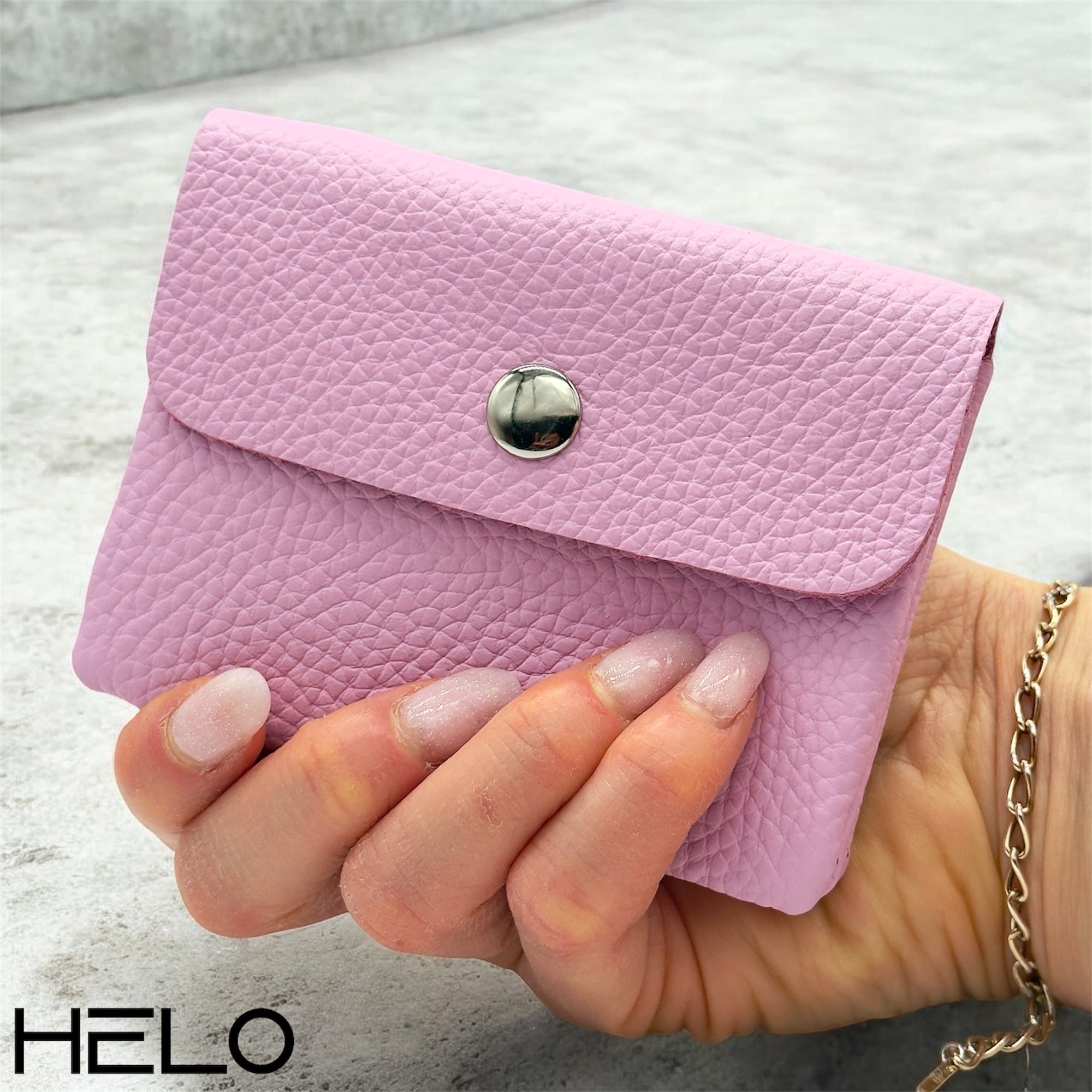 HELO Portamonete donna in Vera Pelle Made in Italy con Cerniera