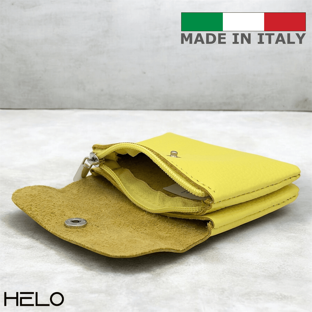 HELO Portamonete donna in Vera Pelle Made in Italy con Cerniera