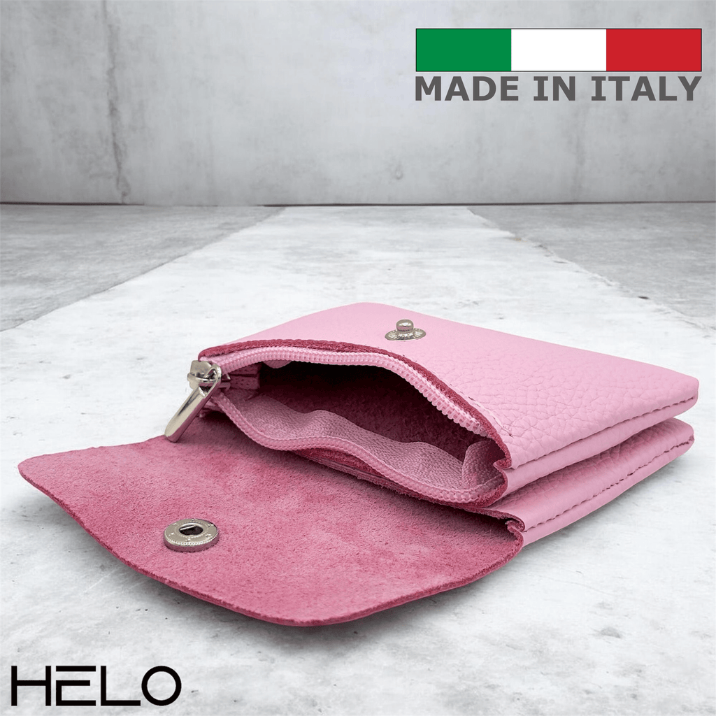 HELO Portamonete donna in Vera Pelle Made in Italy con Cerniera