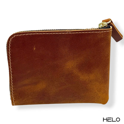 HELO Portafoglio Uomo Sottile in Vera Pelle con Portamonete