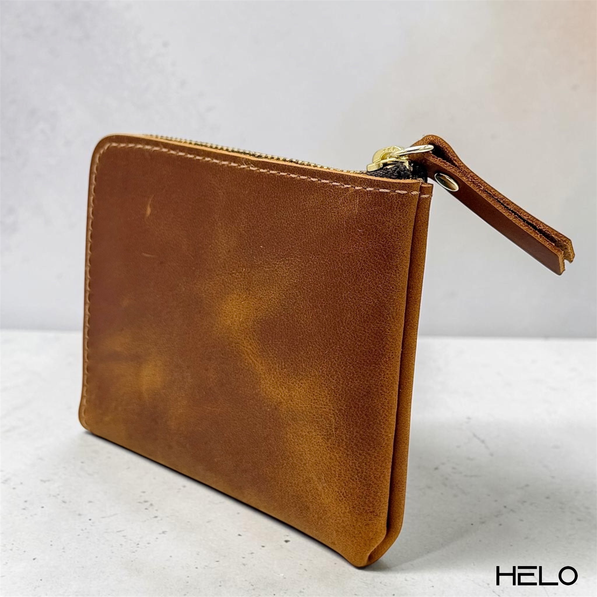 HELO Portafoglio Uomo Sottile in Vera Pelle con Portamonete