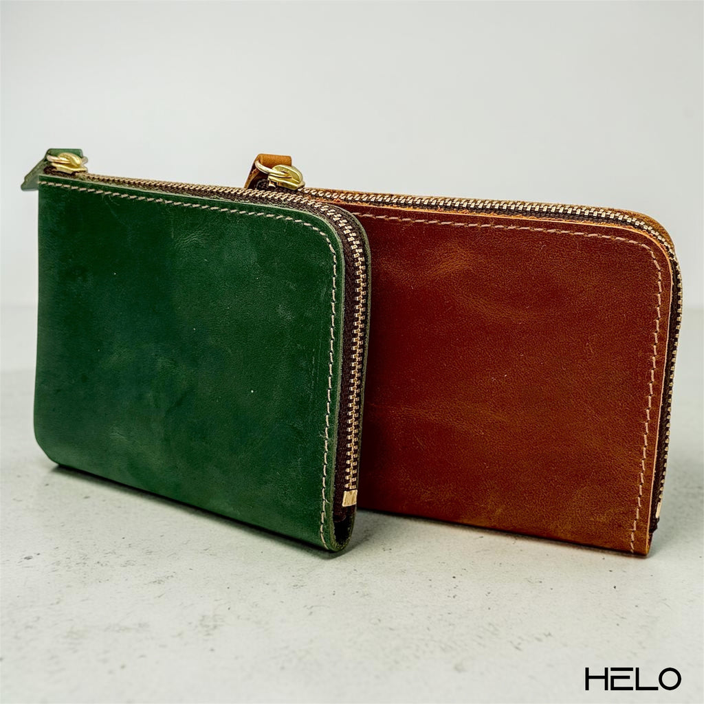 HELO Portafoglio Uomo Sottile in Vera Pelle con Portamonete