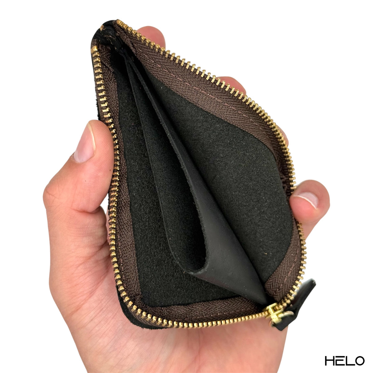 HELO Portafoglio Uomo Sottile in Vera Pelle con Portamonete