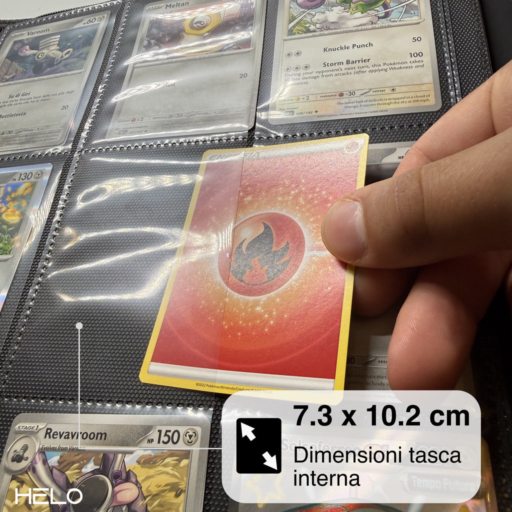 Tasca interna raccoglitore carte 7,3x10,2 cm - compatibile con carte Pokémon standard e TCG